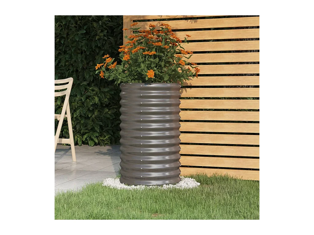 Jardinière de jardin Acier enduit de poudre 40x40x68 Gris