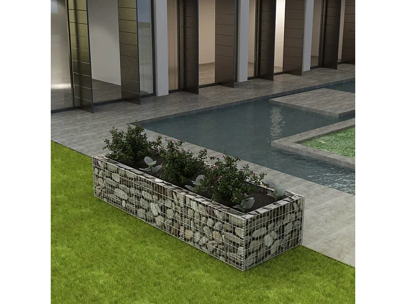 Jardinière à gabion Acier 270x90x50