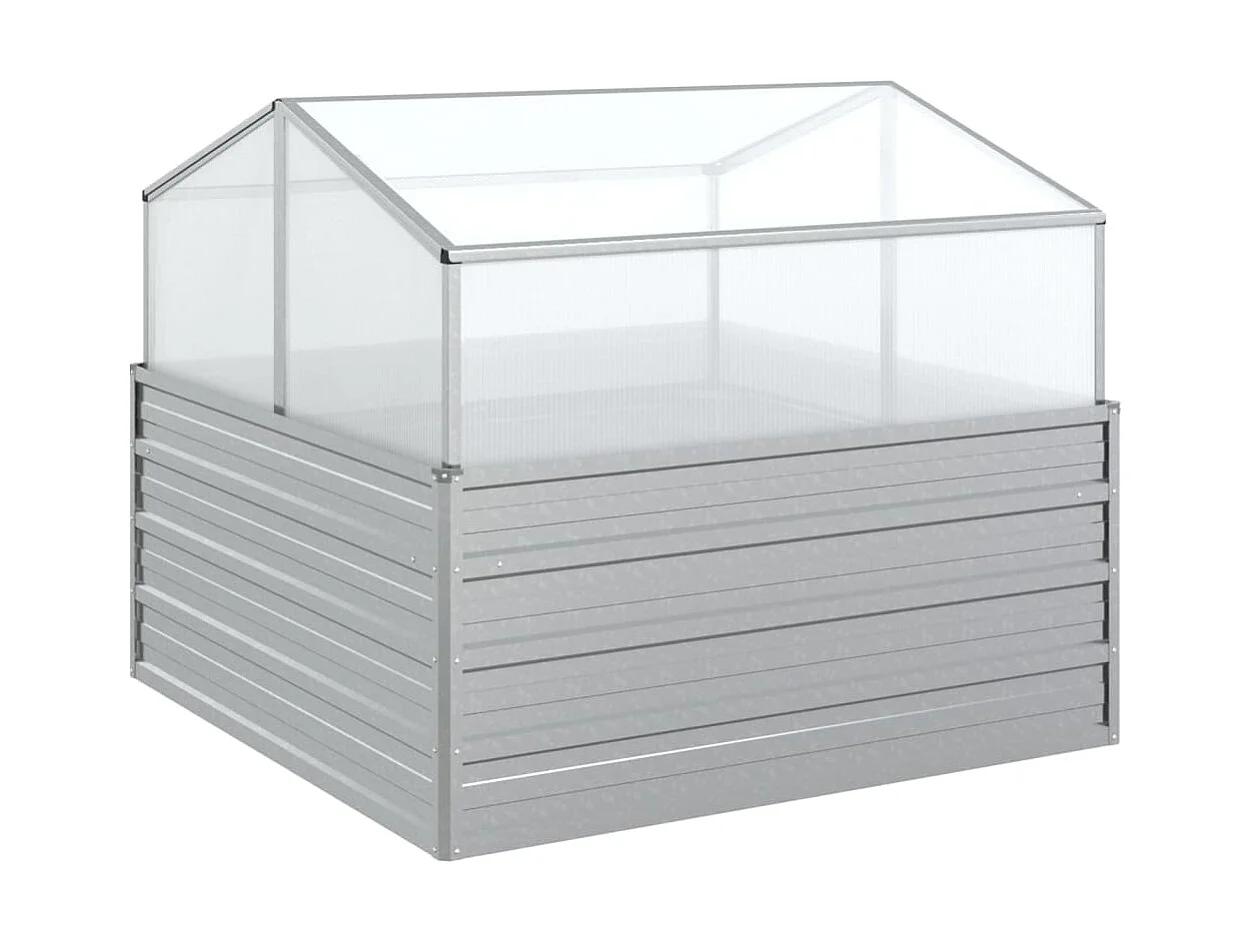 Jardinière avec serre 100x100x85 Argenté