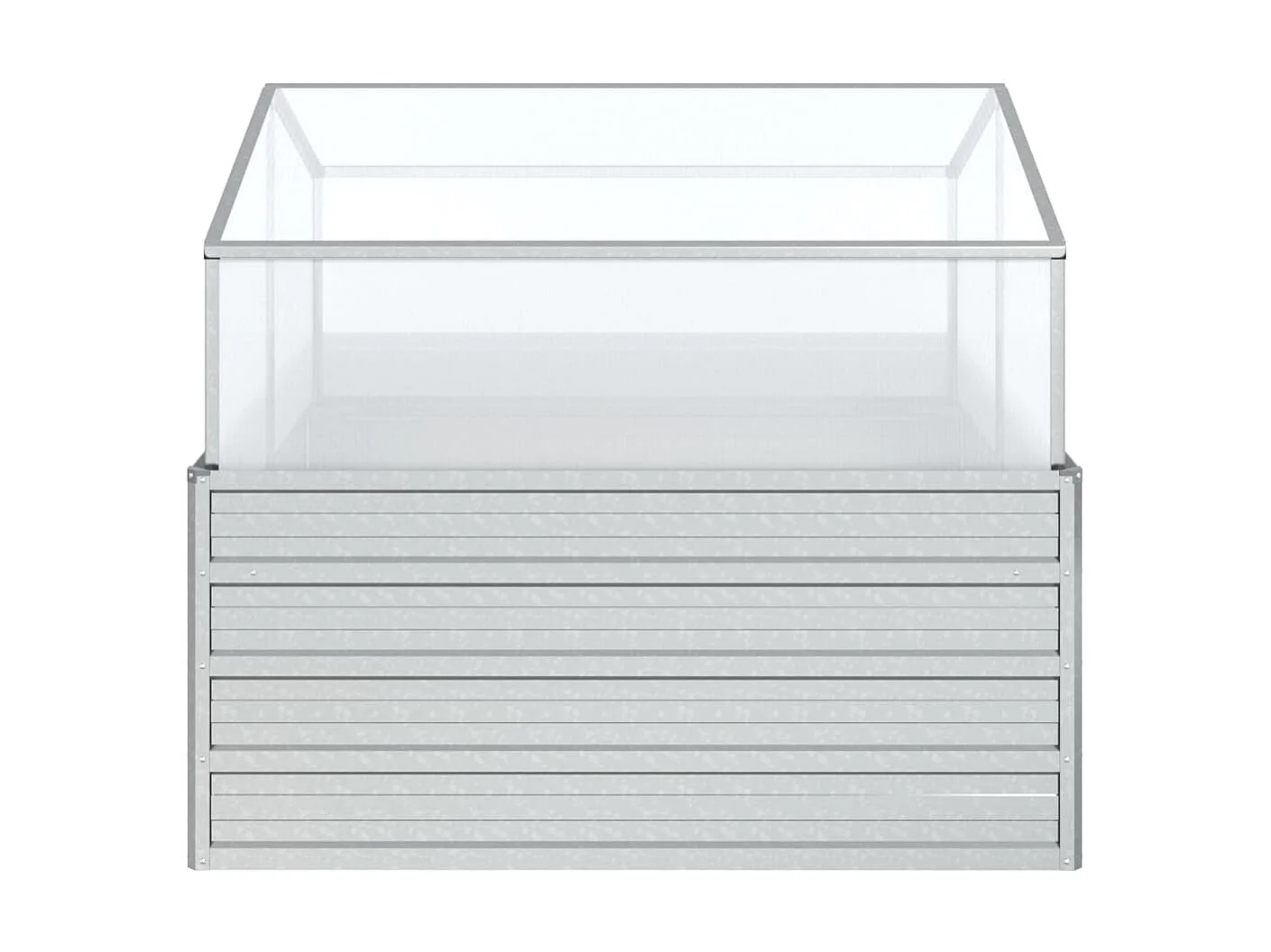 Jardinière avec serre 100x100x85 Argenté