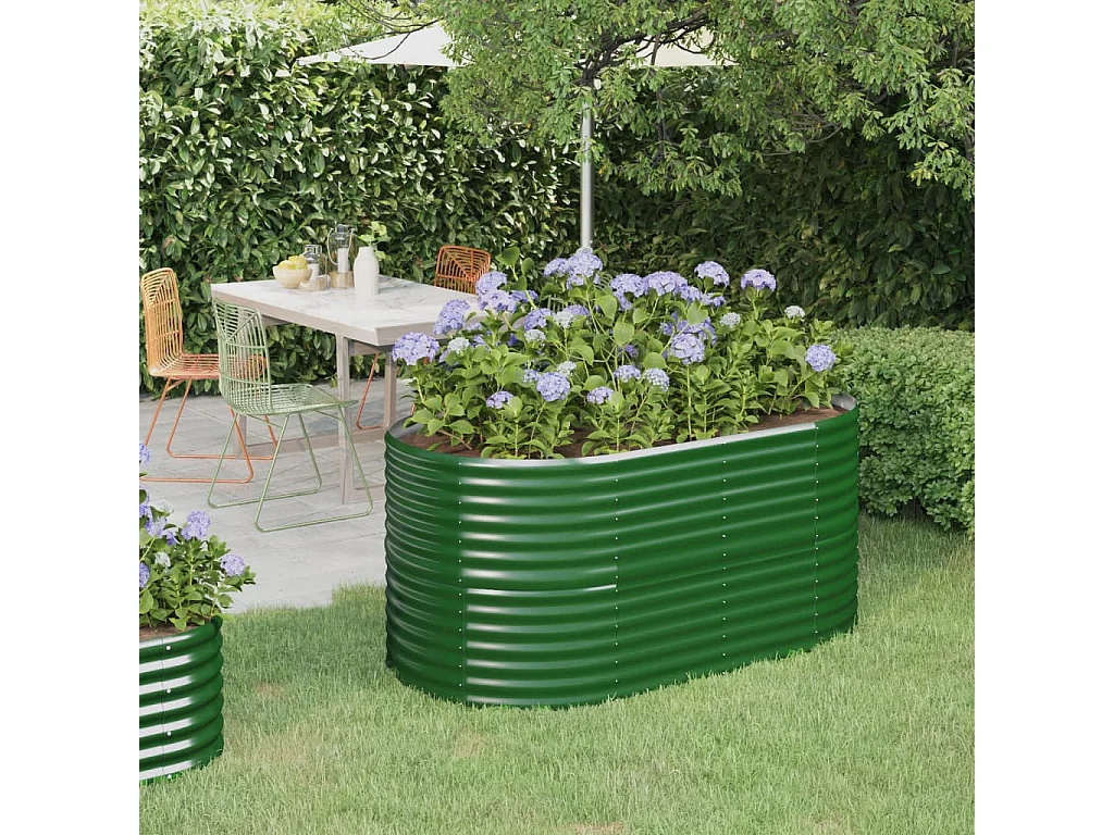 Jardinière de jardin Acier enduit de poudre 152x80x68 Vert