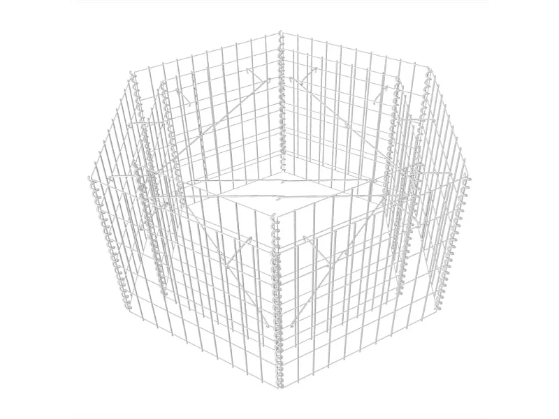 Jardinière à gabion hexagonale 100 x 90x50