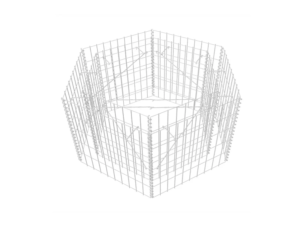 Jardinière à gabion hexagonale 100 x 90x50