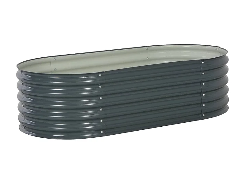 Jardinière 160x80x44 Acier galvanisé Gris