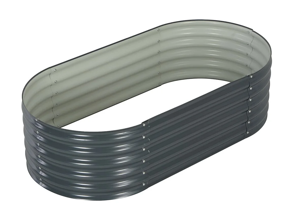 Jardinière 160x80x44 Acier galvanisé Gris