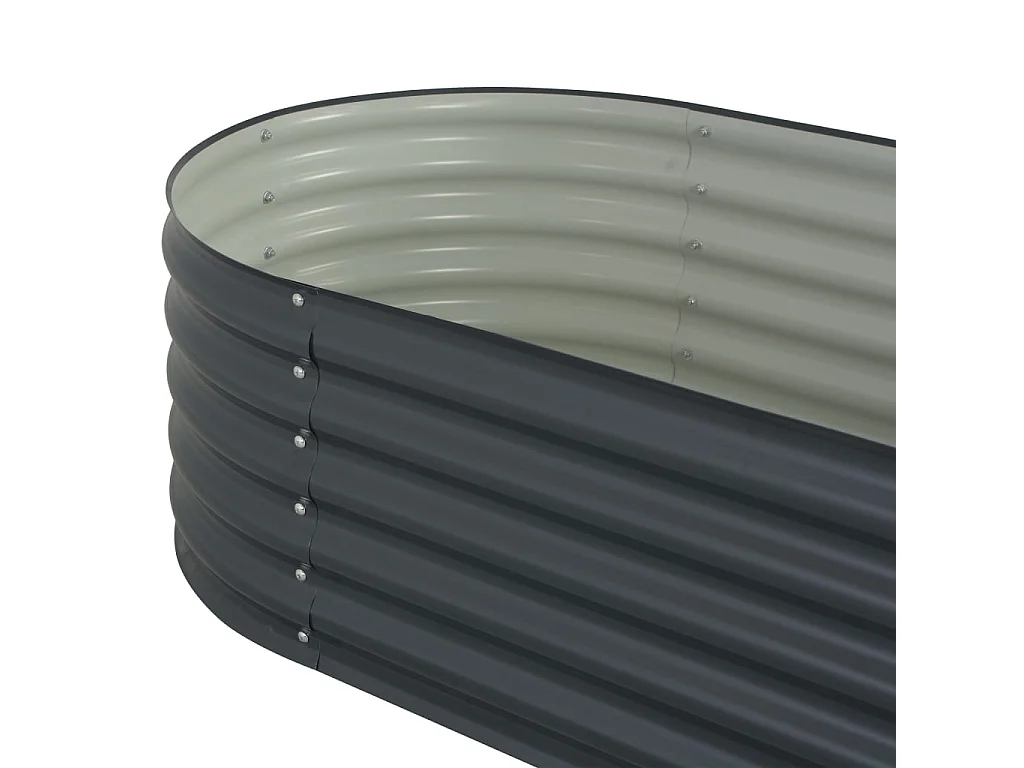 Jardinière 160x80x44 Acier galvanisé Gris