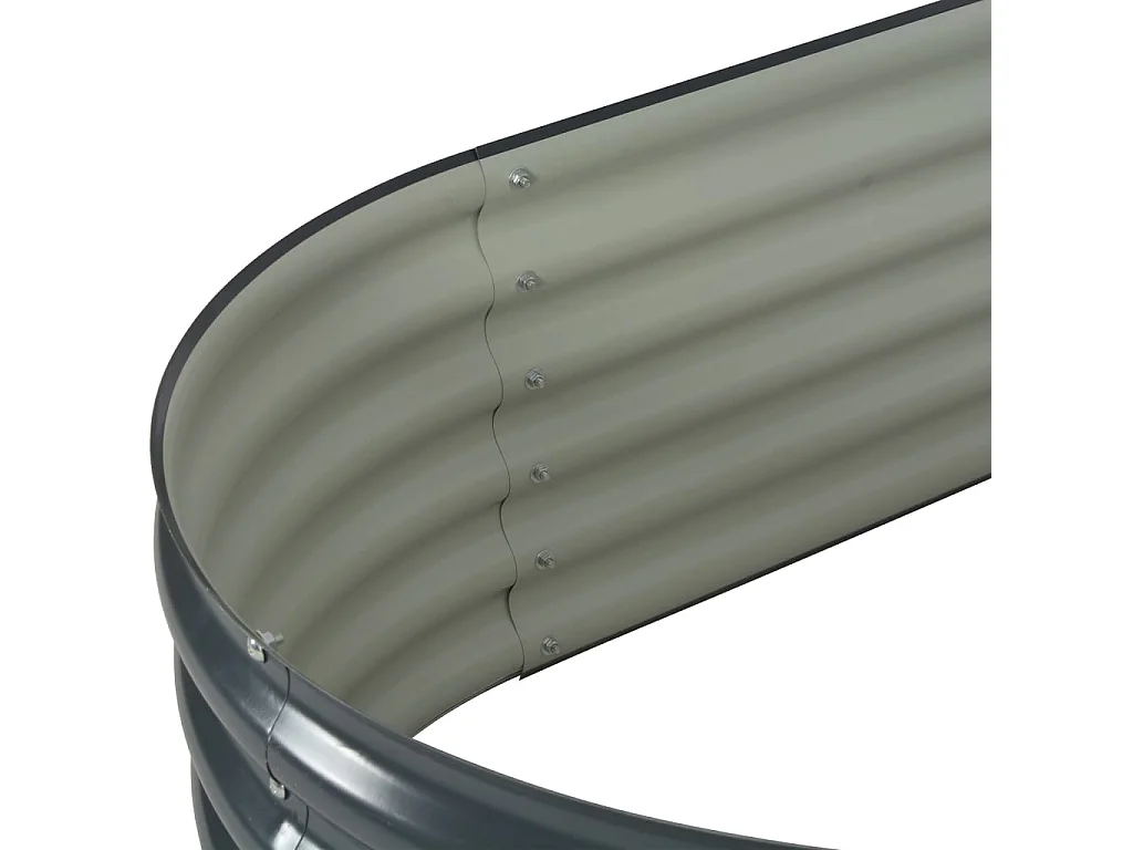 Jardinière 160x80x44 Acier galvanisé Gris