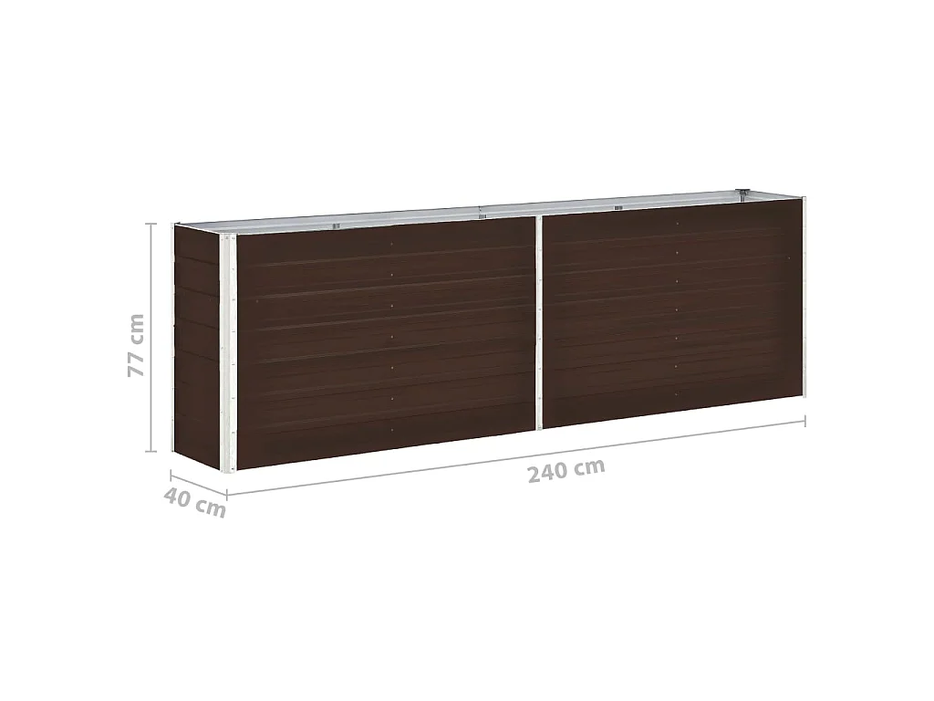 Jardinière Acier galvanisé 240x40x77 Marron