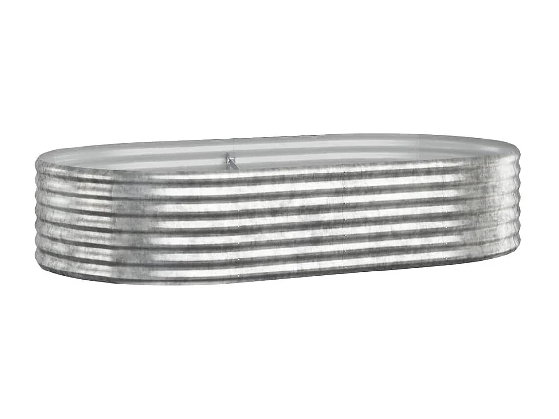 Cache pot de jardin Acier enduit de poudre Argenté Riza 2