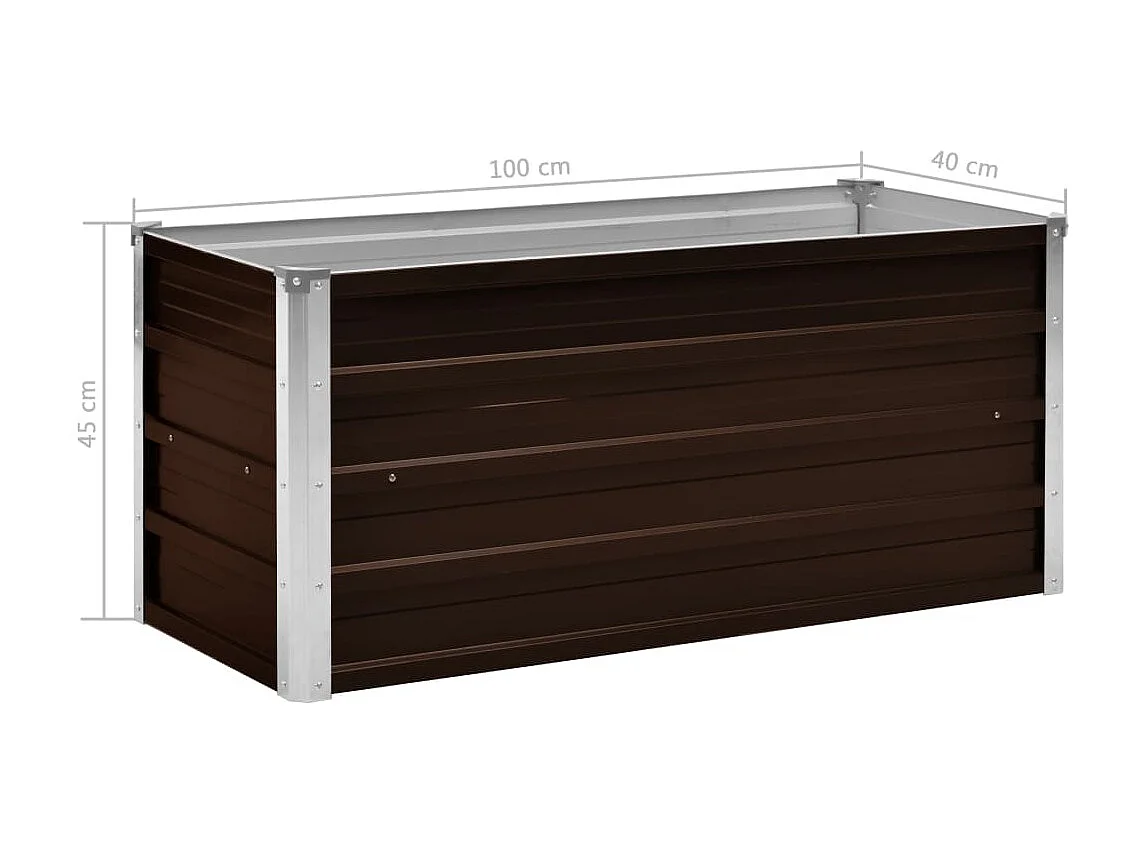 Jardinière Marron 100x40x45 Acier galvanisé
