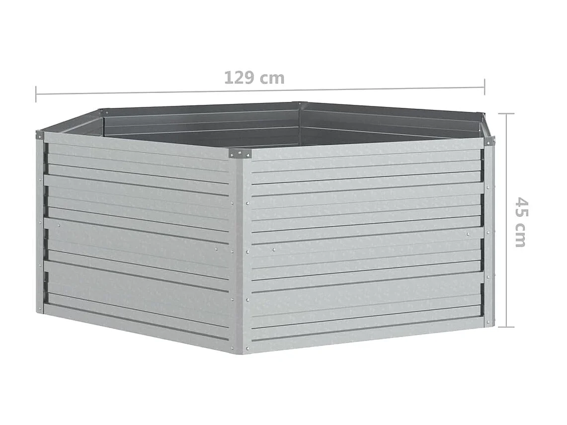 Jardinière 129x45 Acier galvanisé Argenté