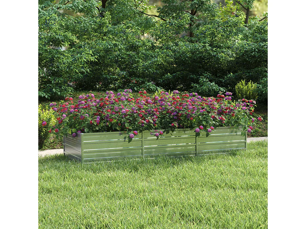 Jardinière 240x80x45 Acier galvanisé Argenté