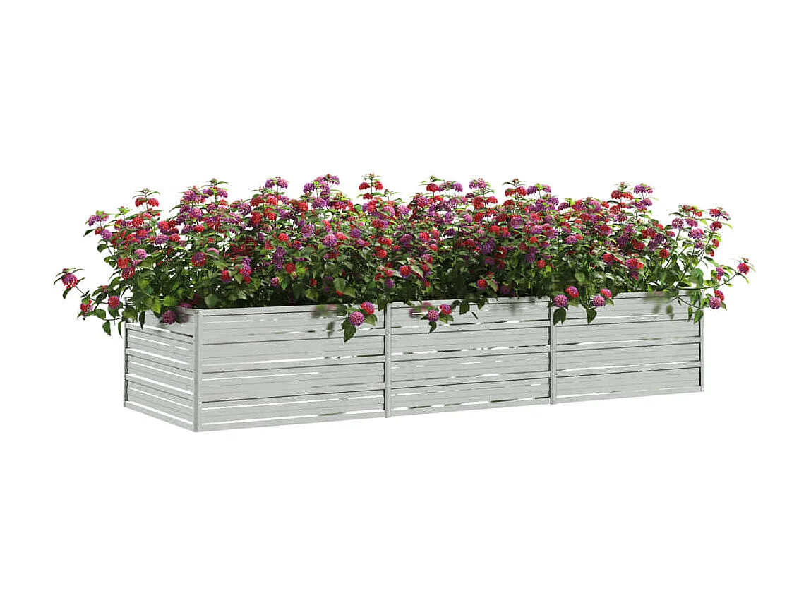 Jardinière 240x80x45 Acier galvanisé Argenté