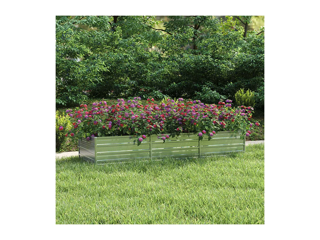 Jardinière 240x80x45 Acier galvanisé Argenté
