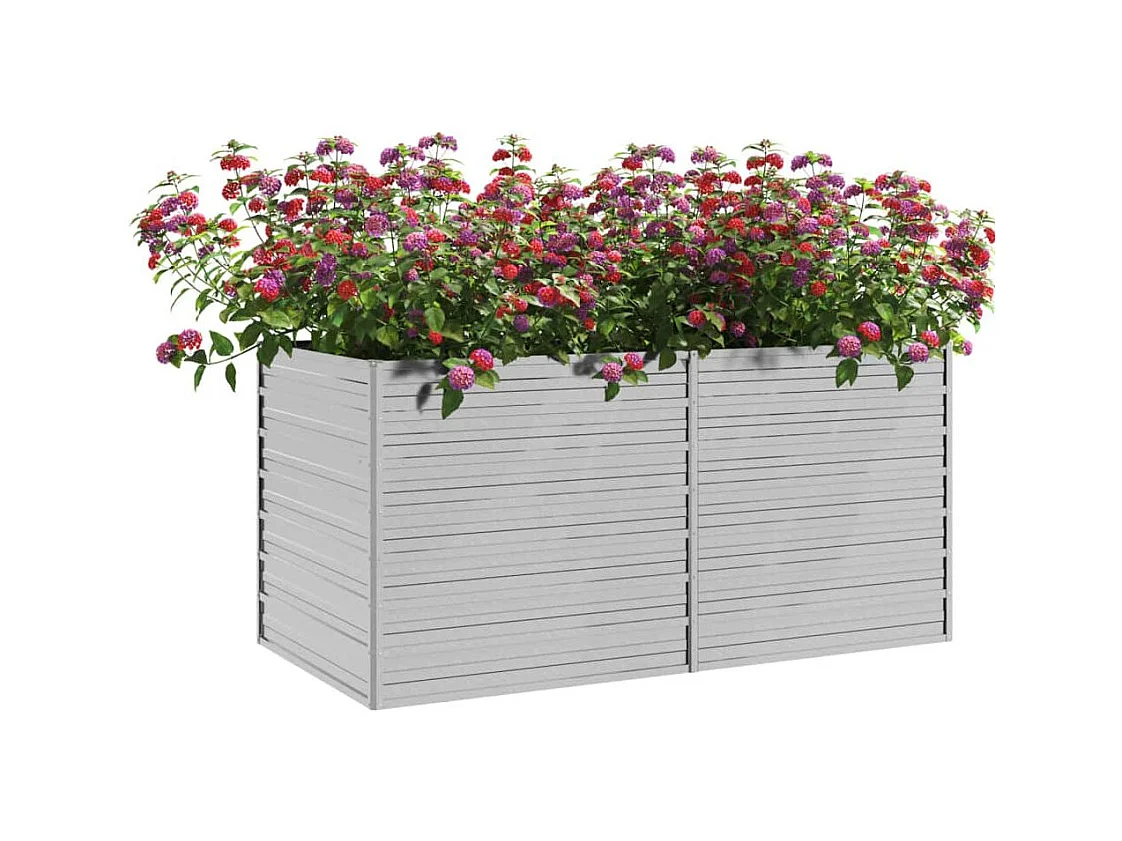 Jardinière 160x80x77 Acier galvanisé Argenté