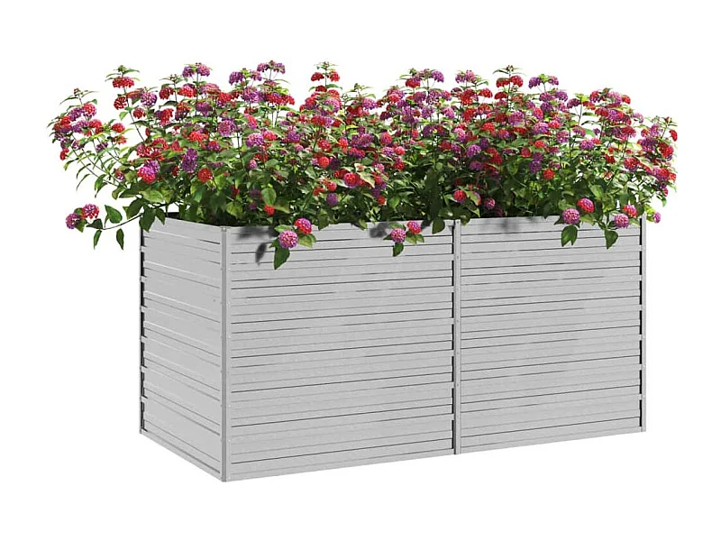 Jardinière 160x80x77 Acier galvanisé Argenté