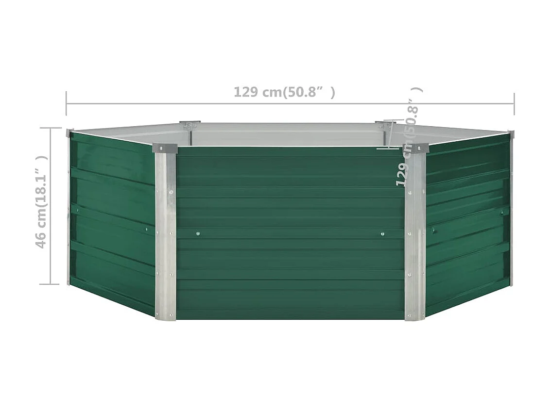 Jardinière 129x129x46 Acier galvanisé Vert