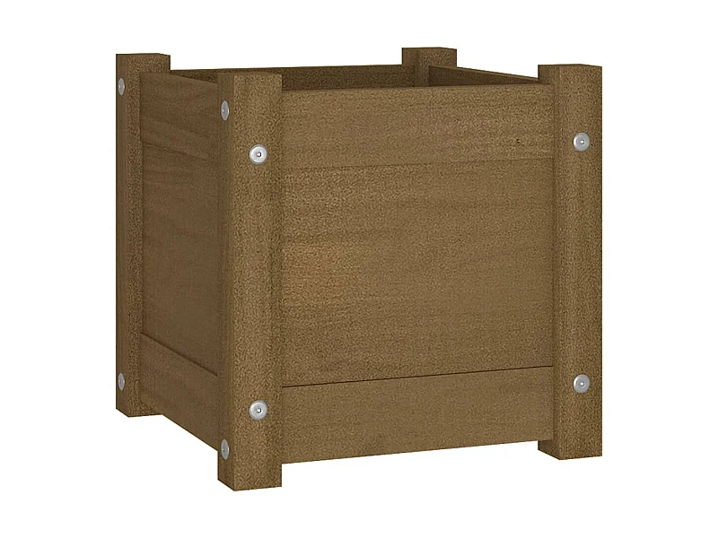 Jardinière extérieur Marron miel 31x31x31 Bois de pin massif