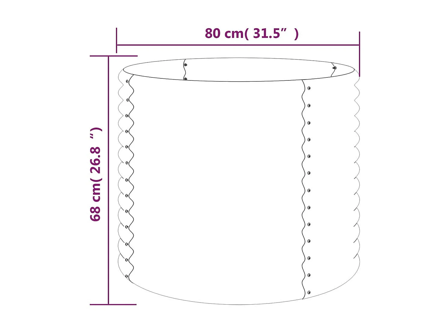 Jardinière de jardin Acier enduit de poudre 80x80x68 Gris