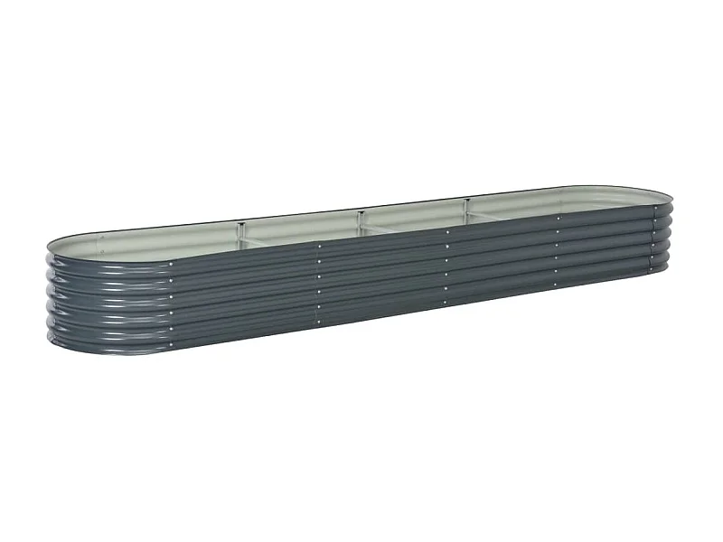 Jardinière 400x80x44 Acier galvanisé Gris