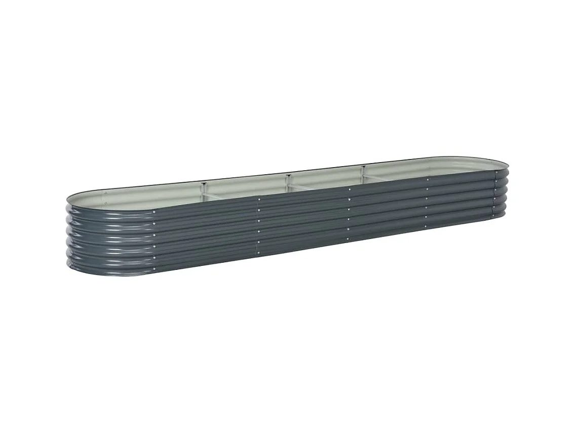 Jardinière 400x80x44 Acier galvanisé Gris