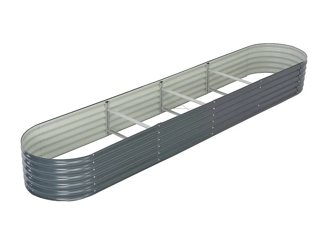 Jardinière 400x80x44 Acier galvanisé Gris