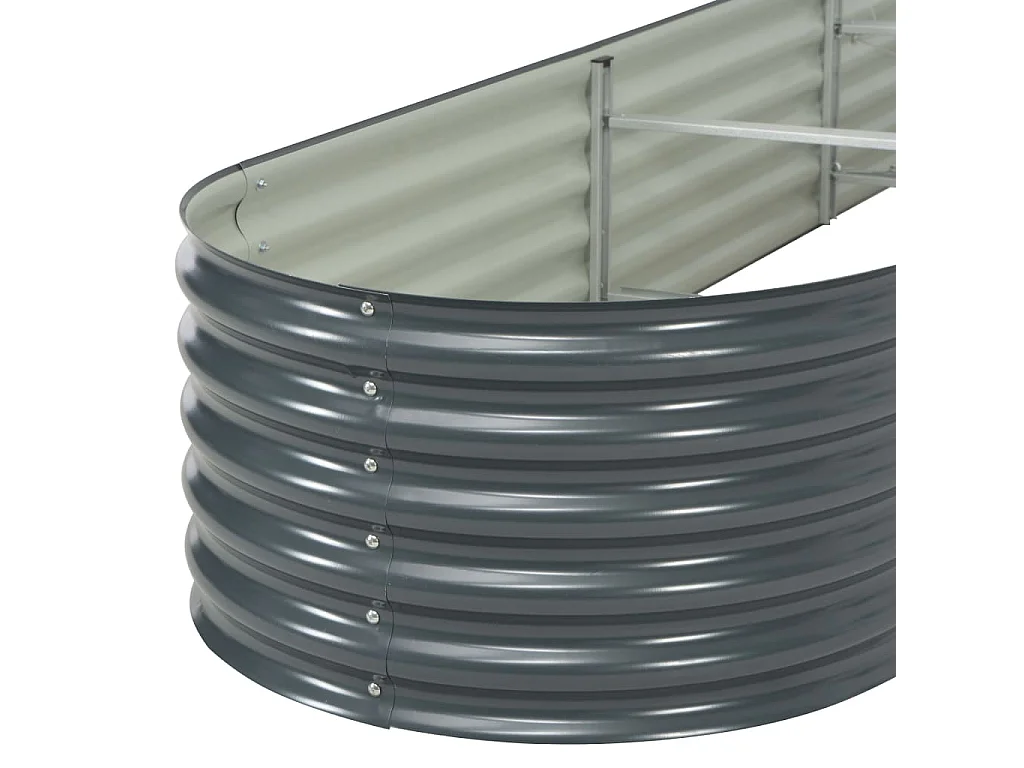 Jardinière 400x80x44 Acier galvanisé Gris