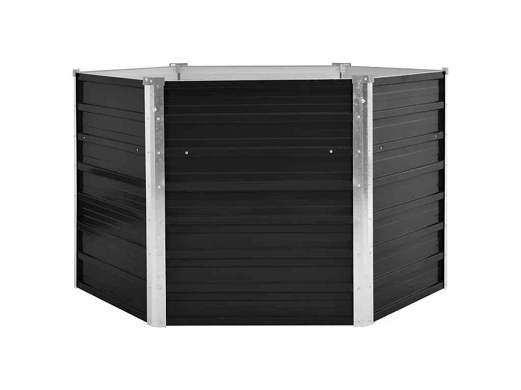 Jardinière Anthracite 129x129x77 Acier galvanisé