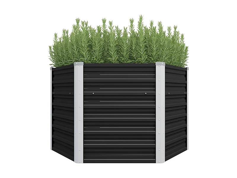 Jardinière Anthracite 129x129x77 Acier galvanisé