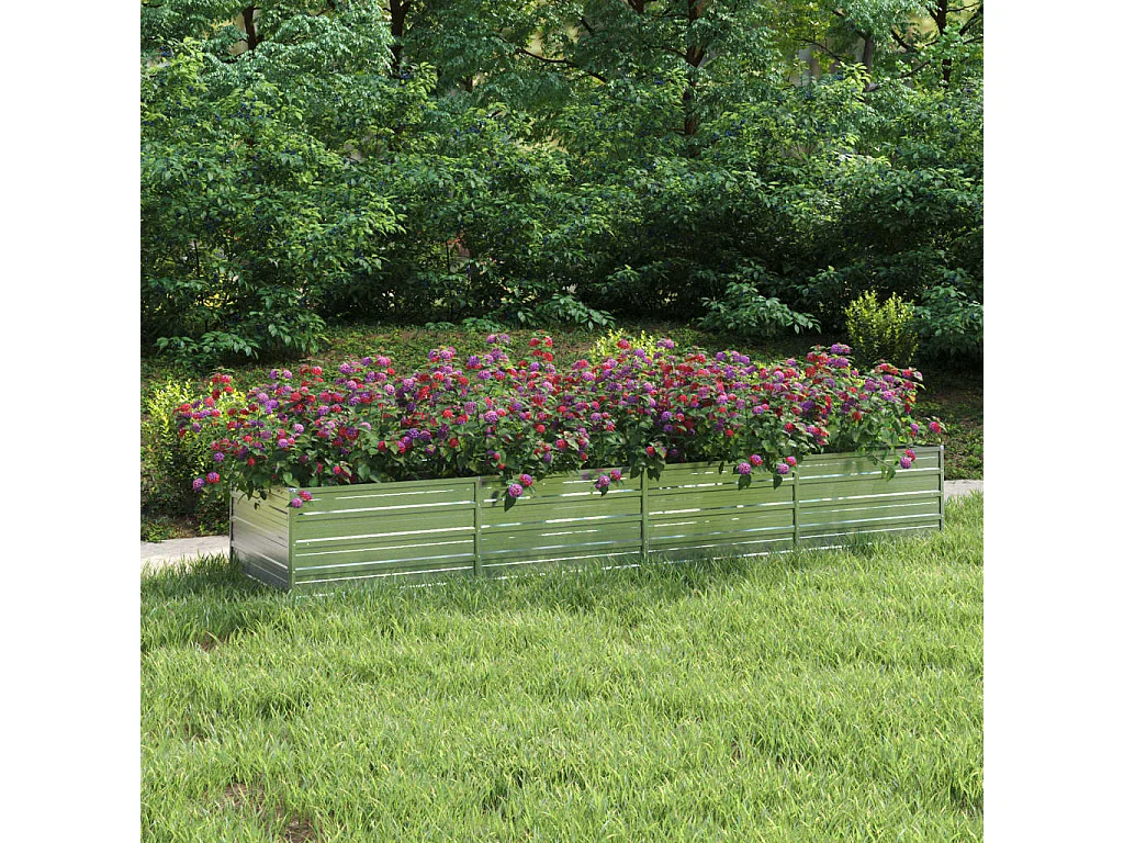 Jardinière 320x80x45 Acier galvanisé Argenté