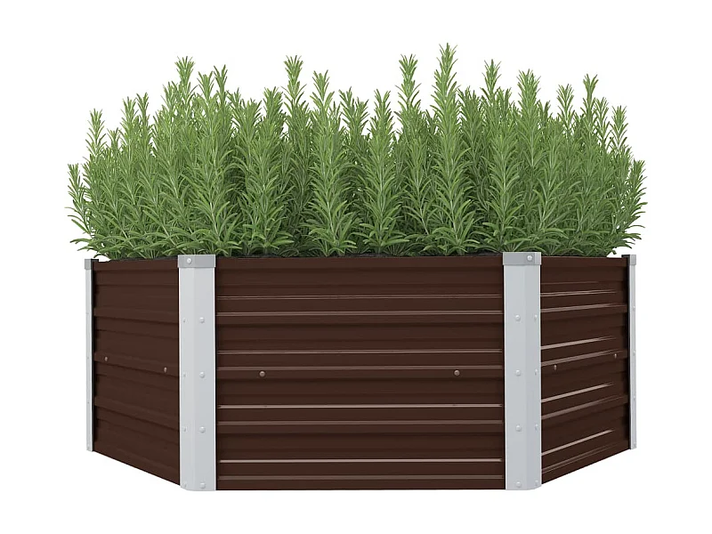 Jardinière surélevée Marron 129x129x46 Acier galvanisé