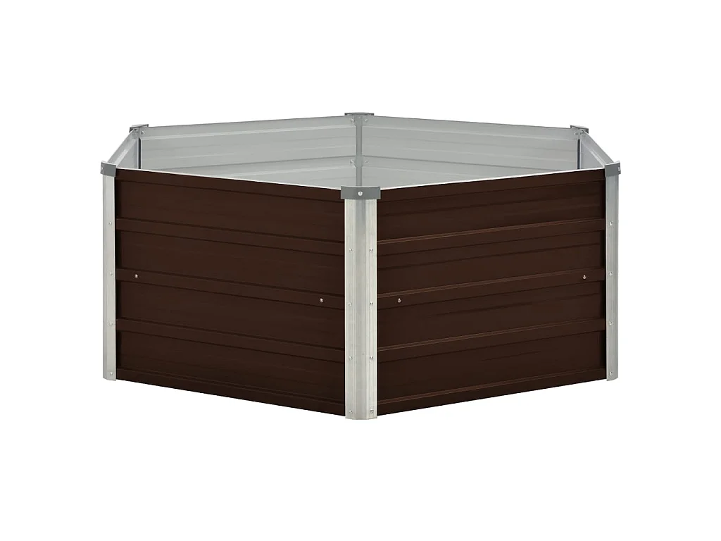 Jardinière surélevée Marron 129x129x46 Acier galvanisé
