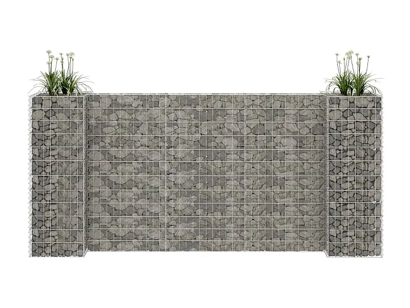 Jardinière à gabion en H Fil d'acier 260x40x120