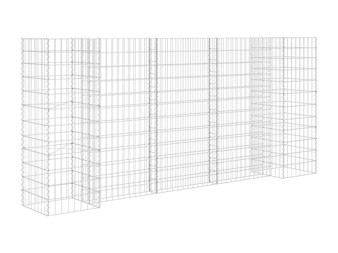 Jardinière à gabion en H Fil d'acier 260x40x120