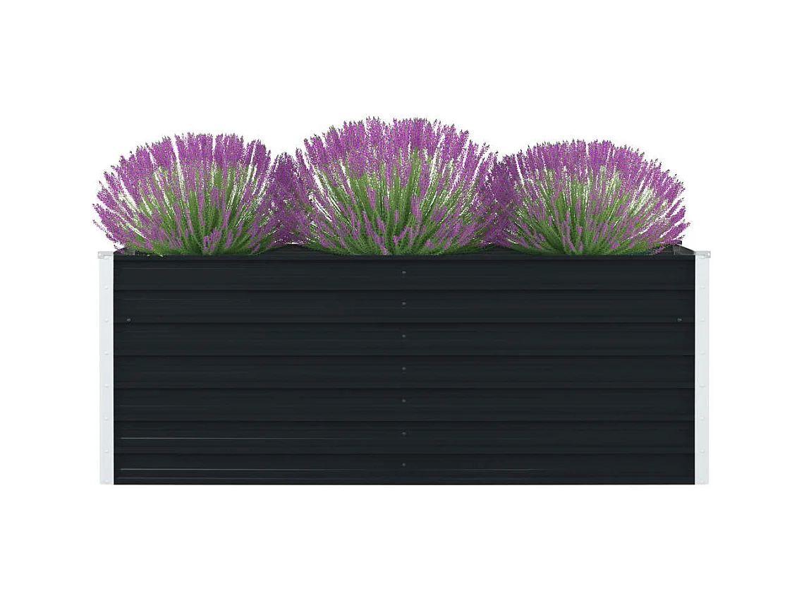 Jardinière 160 x 80x45 Acier galvanisé Anthracite