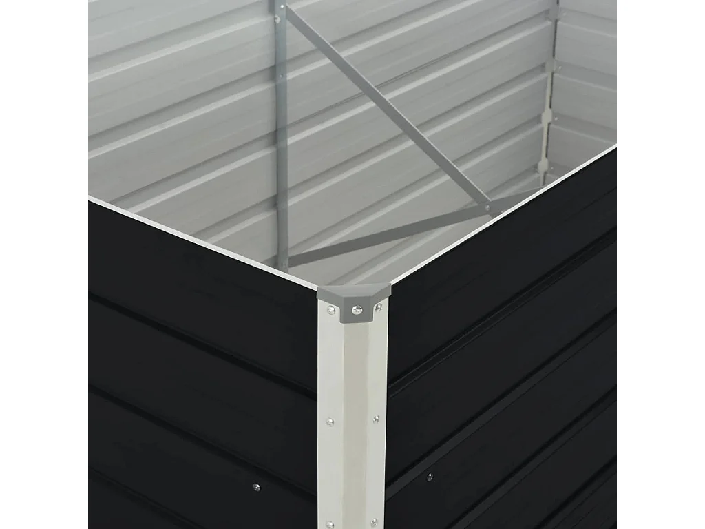 Jardinière 160 x 80x45 Acier galvanisé Anthracite
