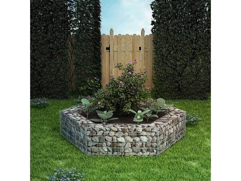 Jardinière à gabion hexagonale 200x173x40