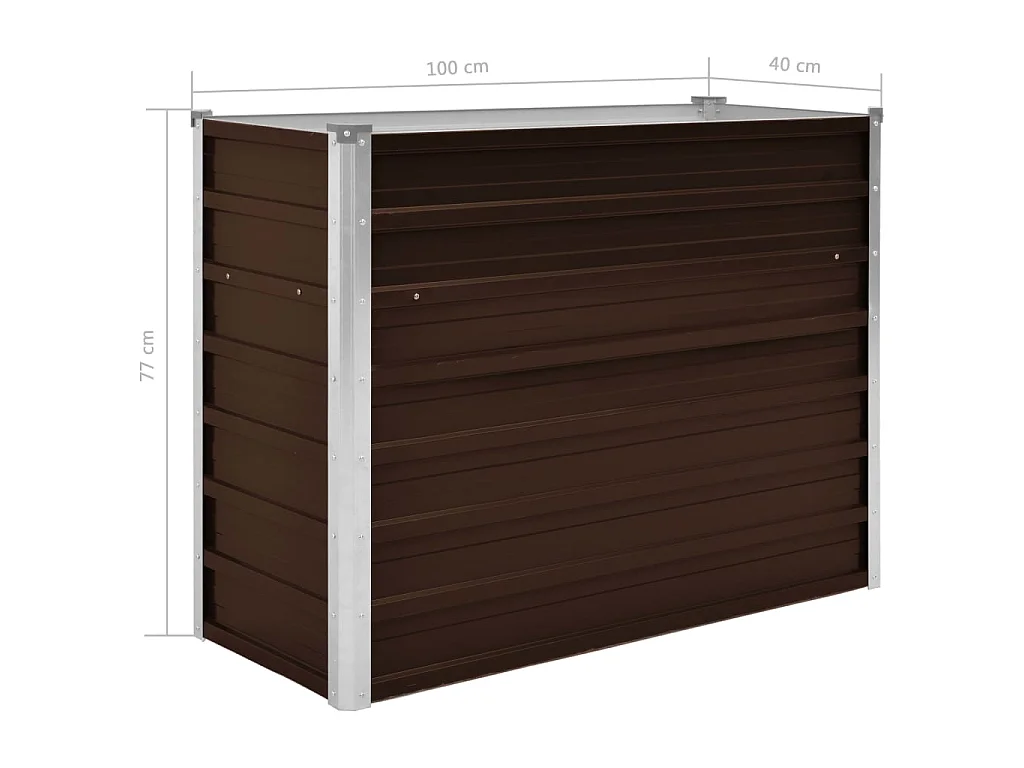 Jardinière Marron 100x40x77 Acier galvanisé