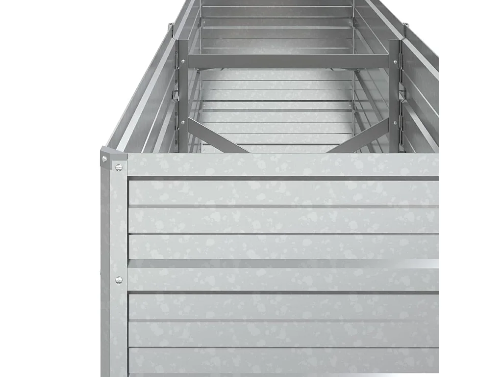 Jardinière 160x40x45 Acier galvanisé Argenté