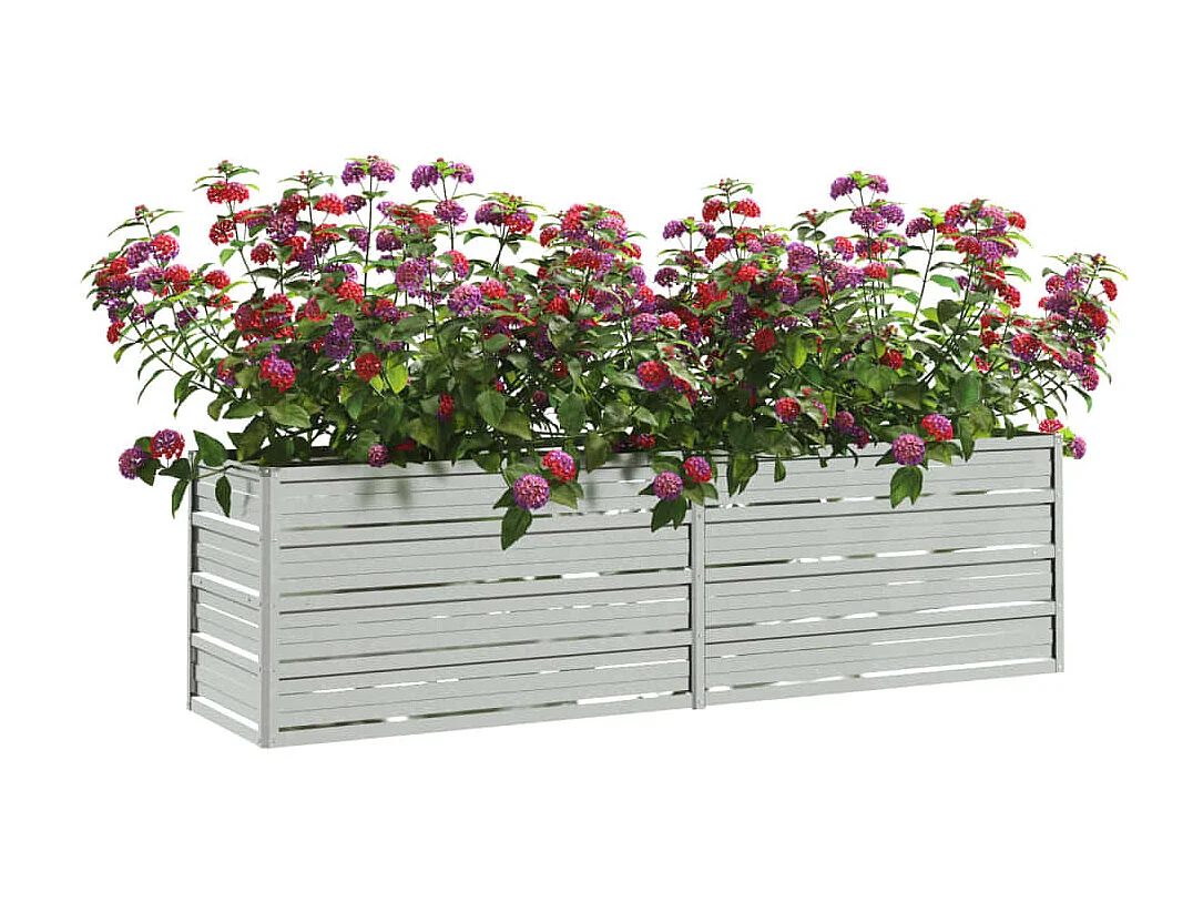 Jardinière 160x40x45 Acier galvanisé Argenté
