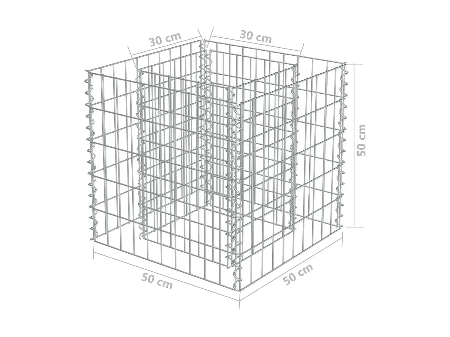 Jardinière à gabion Acier galvanisé 50x50x50