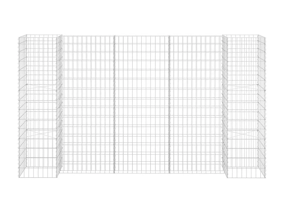 Jardinière à gabion en H Fil d'acier 260x40x150