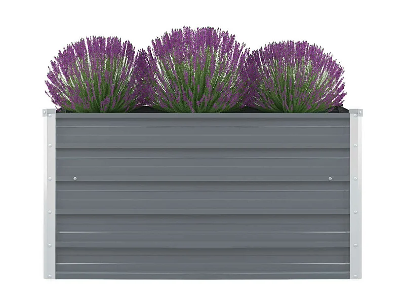 Jardinière 100 x 100x45 Acier galvanisé Gris