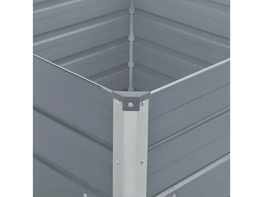 Jardinière 100 x 100x45 Acier galvanisé Gris