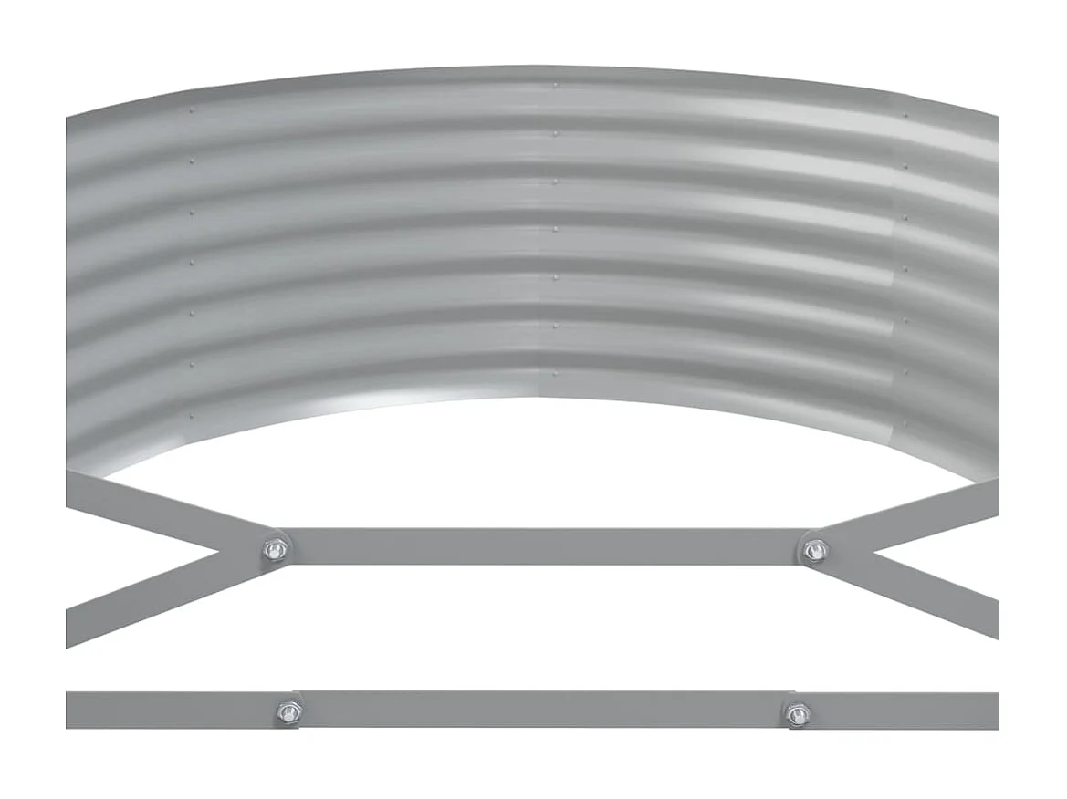 Jardinière de jardin Acier enduit de poudre 175x100x36 Gris