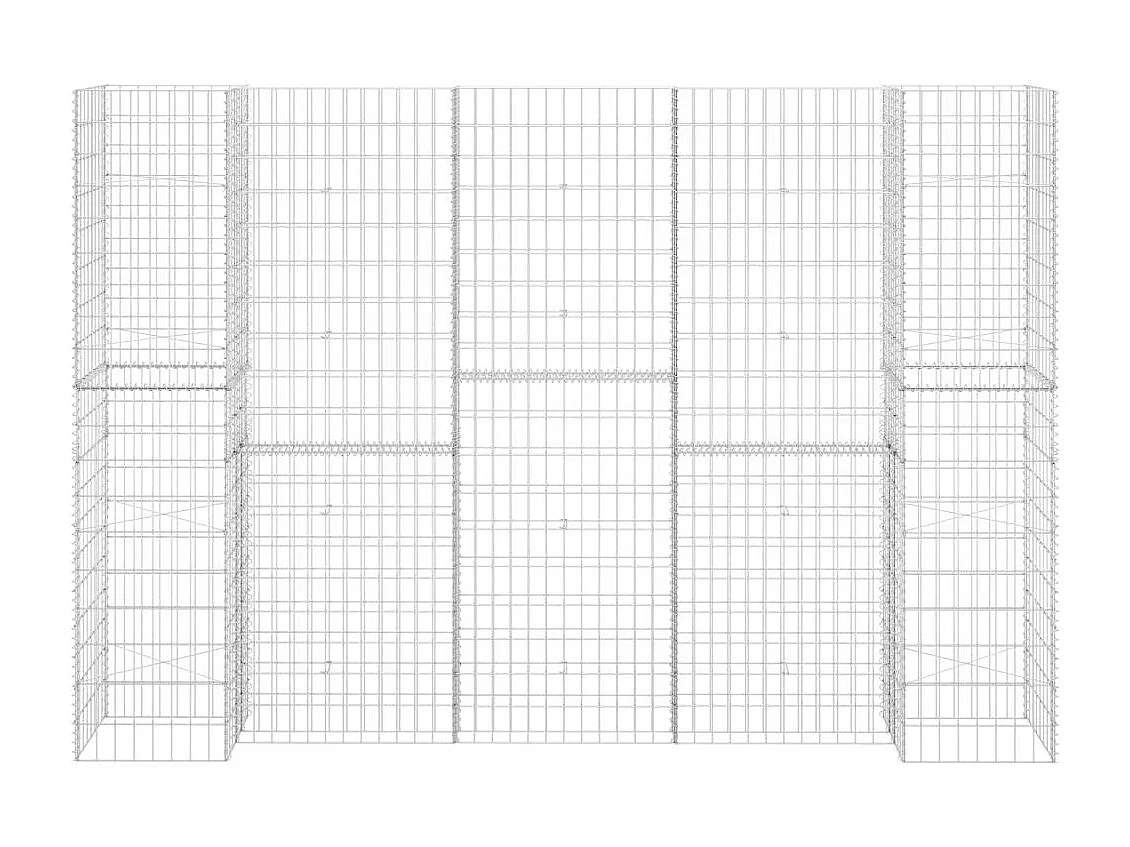 Jardinière à gabion en H Fil d'acier 260x40x180