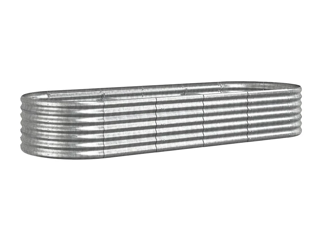 Jardinière Acier enduit de poudre 224x80x36 Argenté