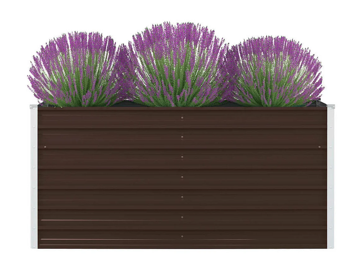 Jardinière 160 x 80x45 Acier galvanisé Marron