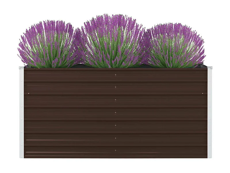 Jardinière 160 x 80x45 Acier galvanisé Marron