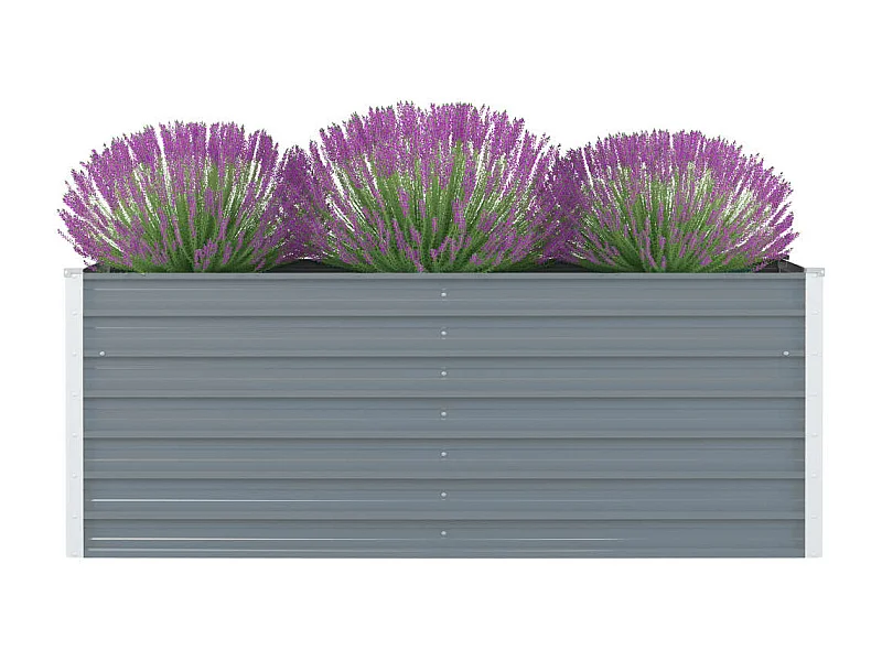 Jardinière 160 x 80x45 Acier galvanisé Gris